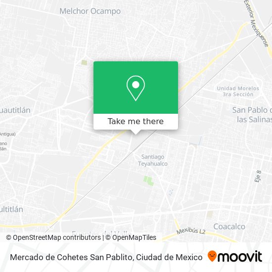 Mercado de Cohetes San Pablito map