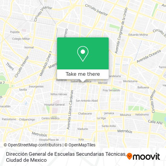 Mapa de Dirección General de Escuelas Secundarias Técnicas