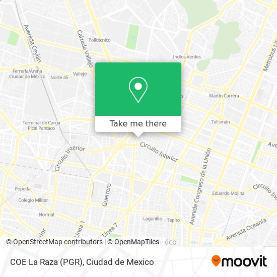 Mapa de COE La Raza (PGR)