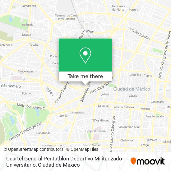 Mapa de Cuartel General Pentathlon Deportivo Militarizado Universitario