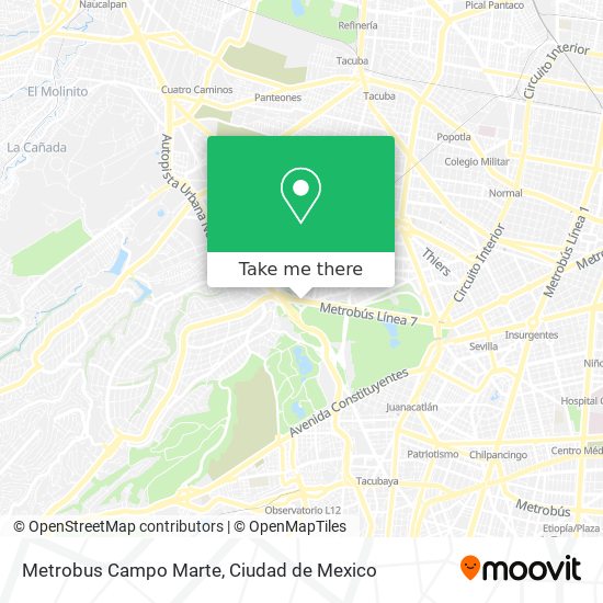 Metrobus Campo Marte map