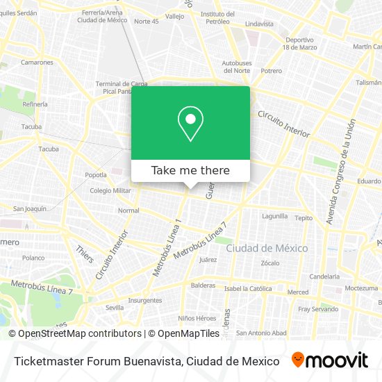 Mapa de Ticketmaster Forum Buenavista