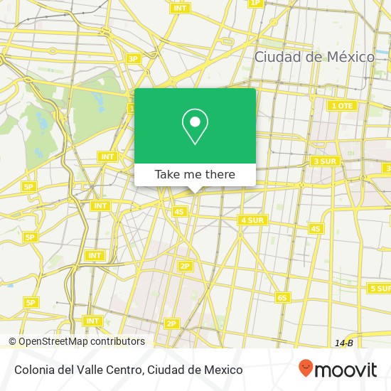 Colonia del Valle Centro map