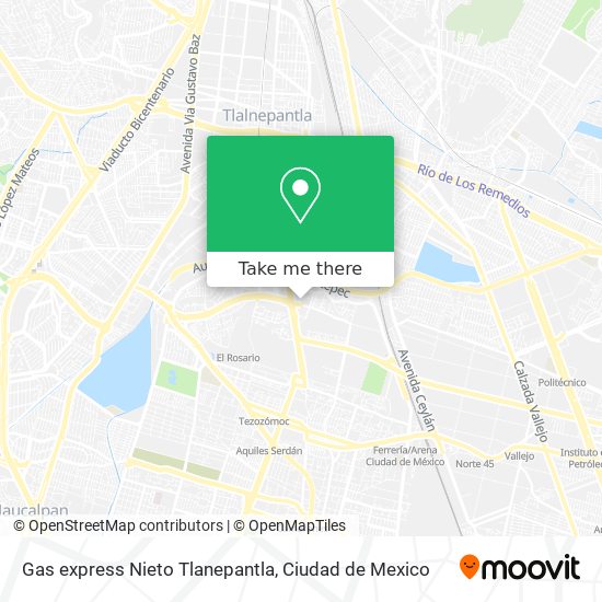 Gas express Nieto Tlanepantla map