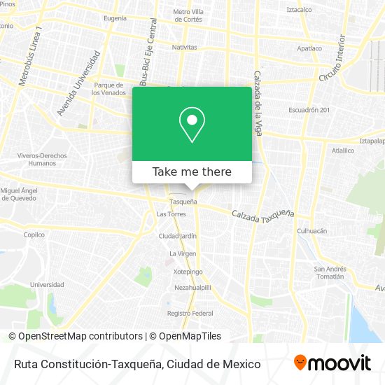 Ruta Constitución-Taxqueña map