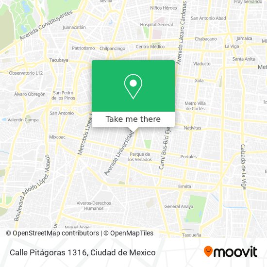Mapa de Calle Pitágoras 1316