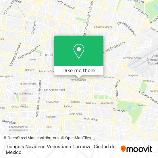 Mapa de Tianguis Navideño Venustiano Carranza
