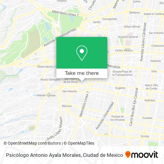 Mapa de Psicólogo Antonio Ayala Morales