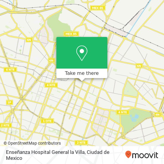 Enseñanza Hospital General la Villa map