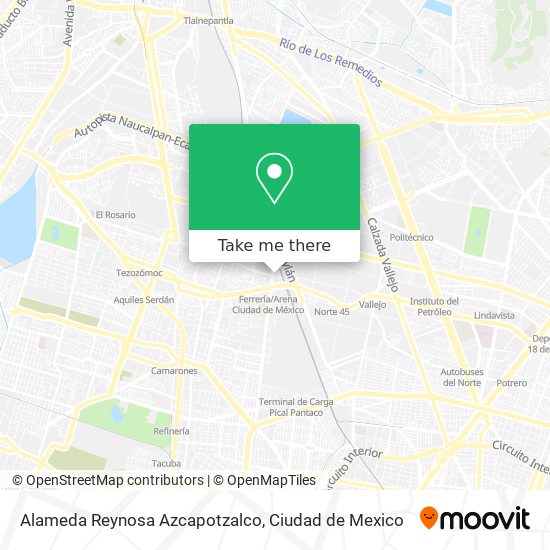 Alameda Reynosa Azcapotzalco map