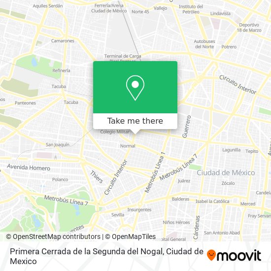 Primera Cerrada de la Segunda del Nogal map