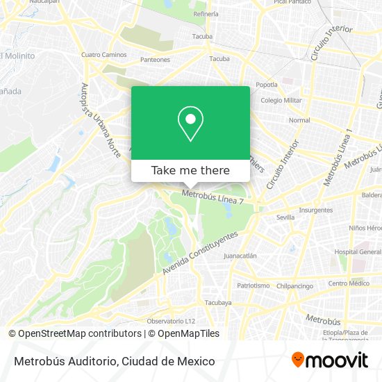 Metrobús Auditorio map