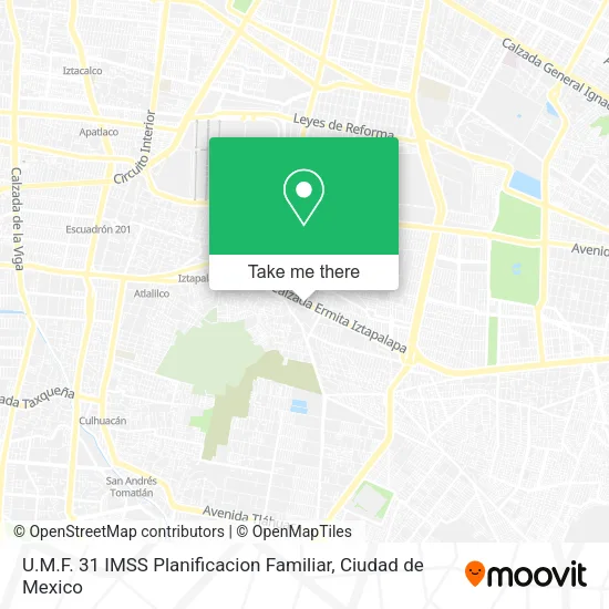 Mapa de U.M.F. 31 IMSS Planificacion Familiar