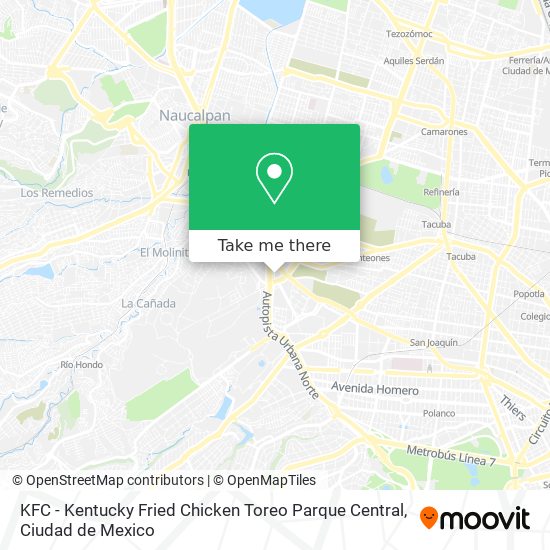 KFC - Kentucky Fried Chicken Toreo Parque Central map
