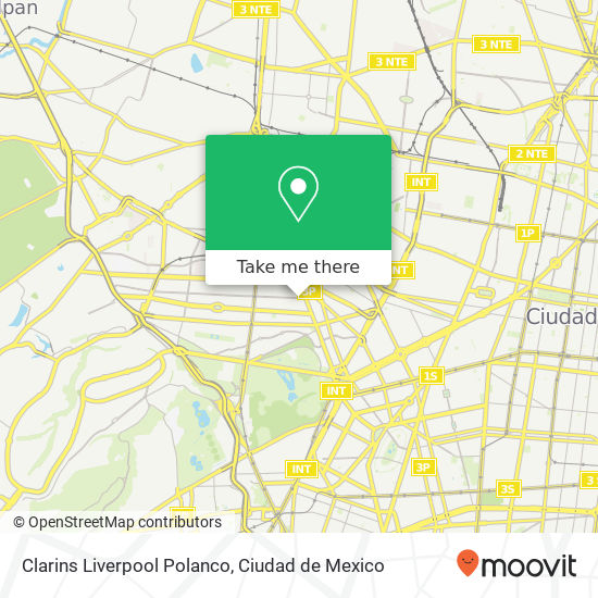 Mapa de Clarins Liverpool Polanco