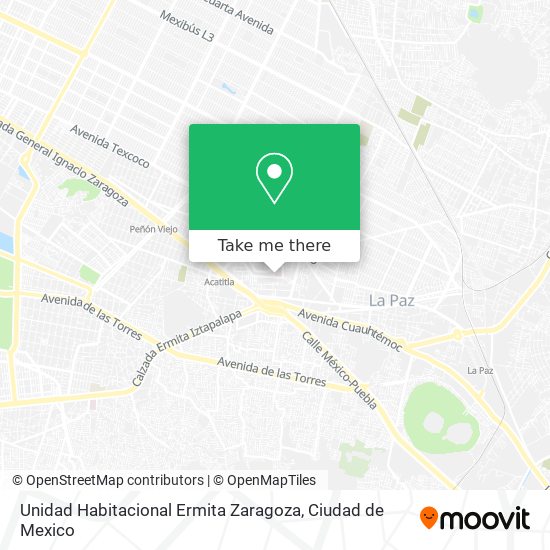 Unidad Habitacional Ermita Zaragoza map