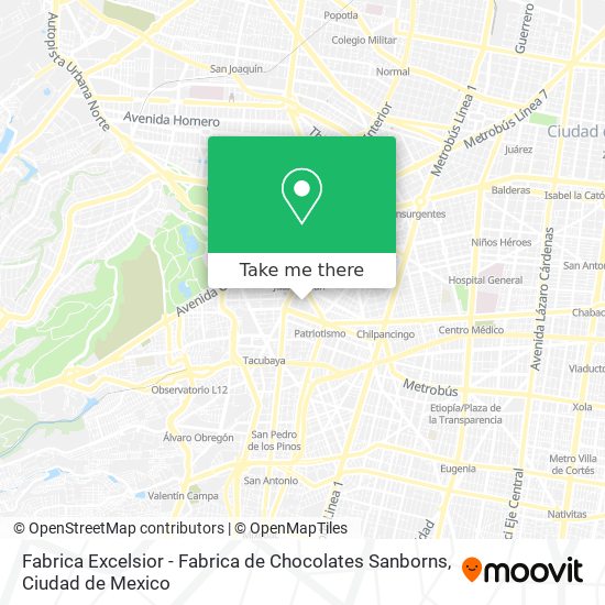 Fabrica Excelsior - Fabrica de Chocolates Sanborns map