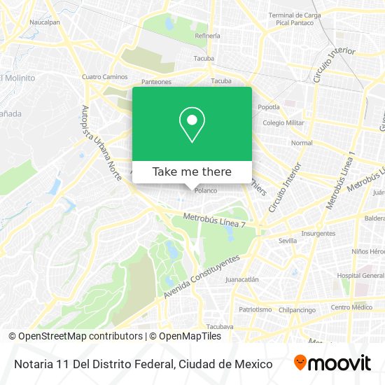 Notaria 11 Del Distrito Federal map