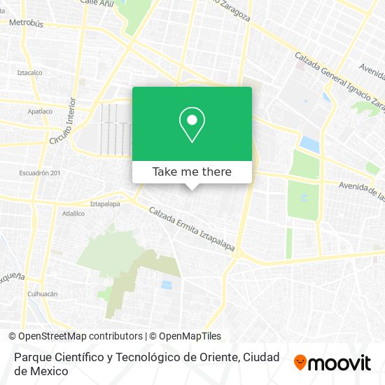 Parque Científico y Tecnológico de Oriente map