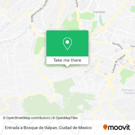 Entrada a Bosque de tlalpan map