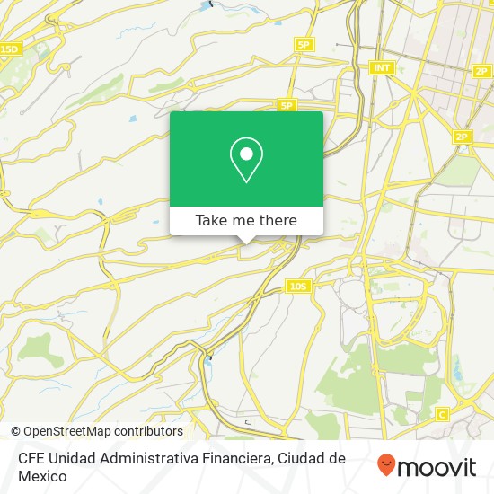 CFE Unidad Administrativa Financiera map