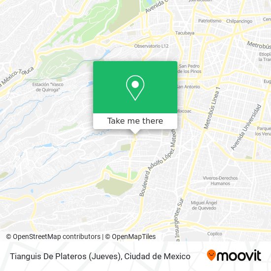 Tianguis De Plateros (Jueves) map