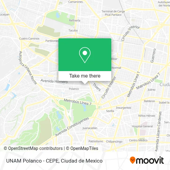 UNAM Polanco - CEPE map