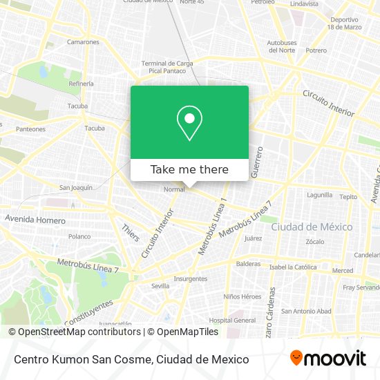 Mapa de Centro Kumon San Cosme