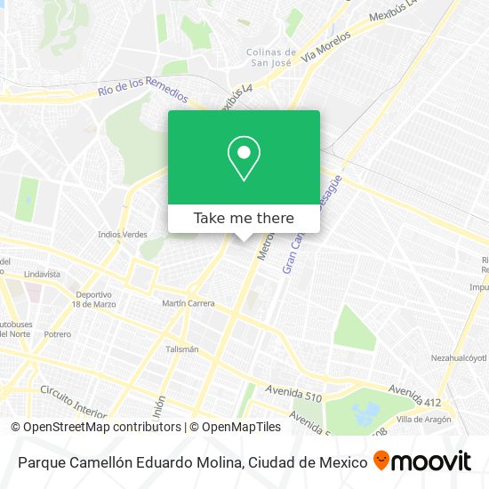 Mapa de Parque Camellón Eduardo Molina