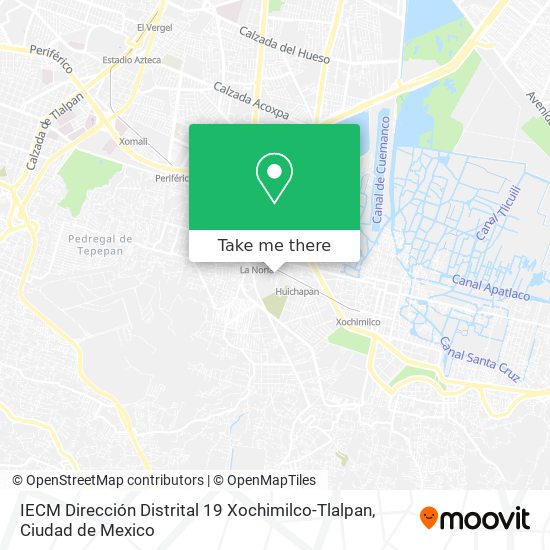 IECM Dirección Distrital 19 Xochimilco-Tlalpan map