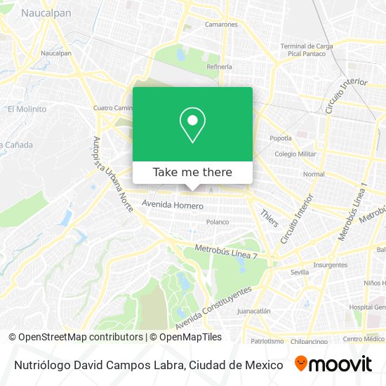 Mapa de Nutriólogo David Campos Labra