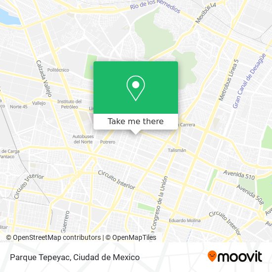 Parque Tepeyac map