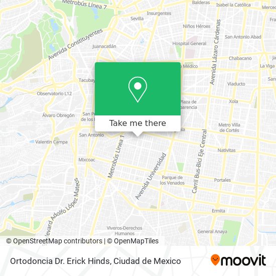 Ortodoncia Dr. Erick Hinds map