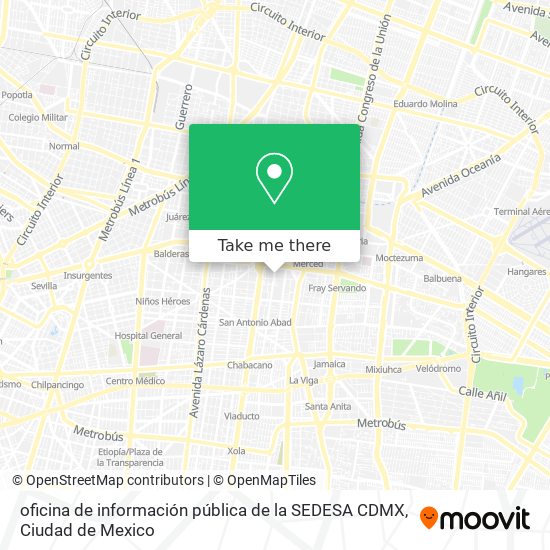 oficina de información pública de la SEDESA CDMX map