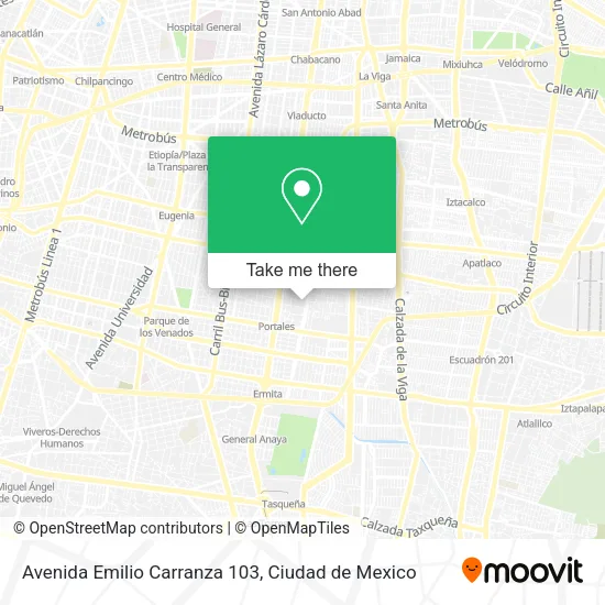 Mapa de Avenida Emilio Carranza 103