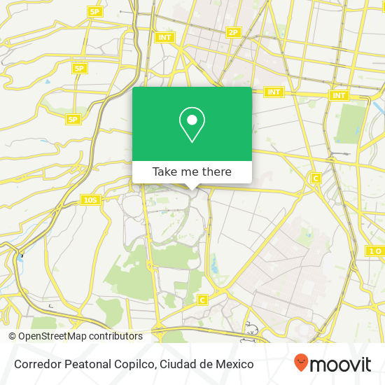 Corredor Peatonal Copilco map