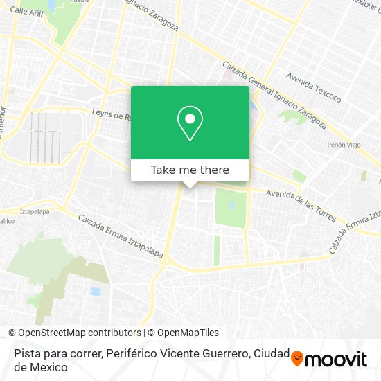 Pista para correr, Periférico Vicente Guerrero map