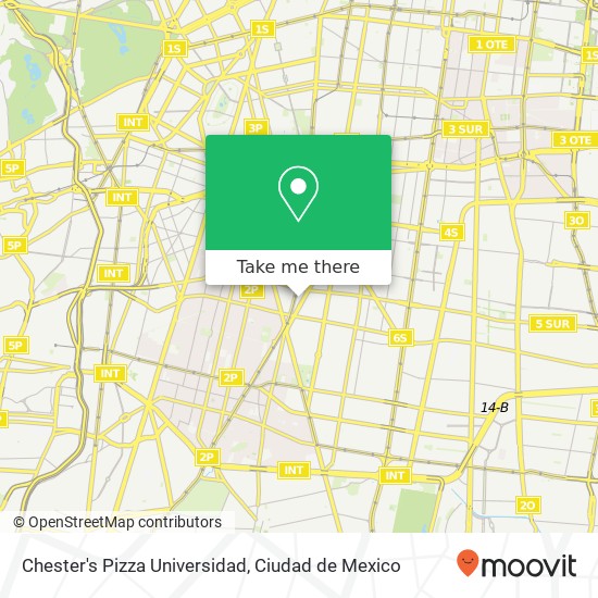 Chester's Pizza Universidad map