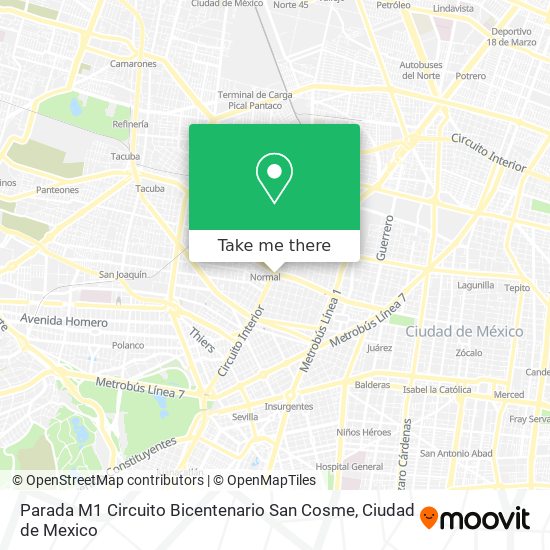 Mapa de Parada M1 Circuito Bicentenario San Cosme