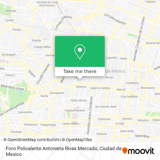 Foro Polivalente Antonieta Rivas Mercado map