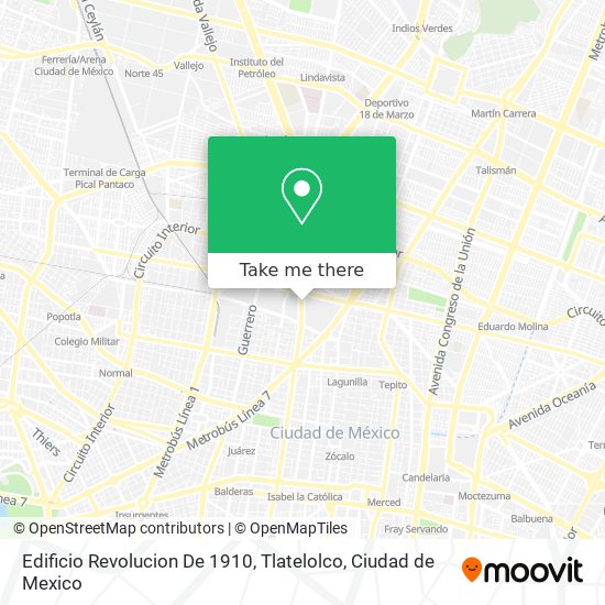 Mapa de Edificio Revolucion De 1910, Tlatelolco