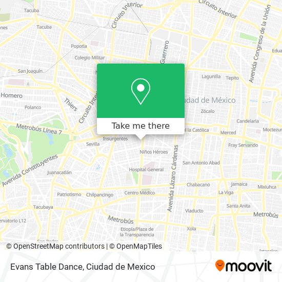 Mapa de Evans Table Dance
