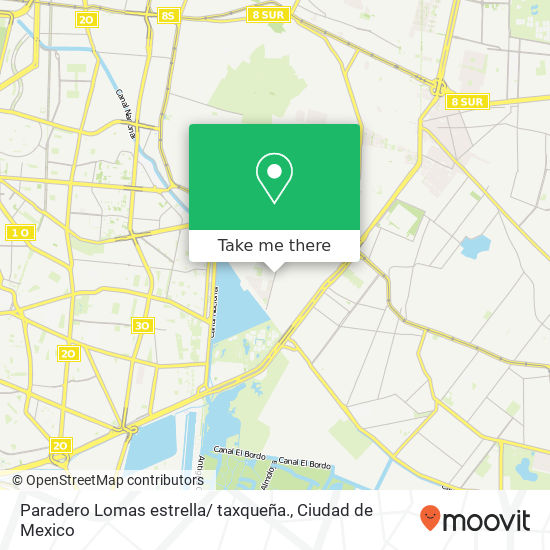Paradero Lomas estrella/ taxqueña. map