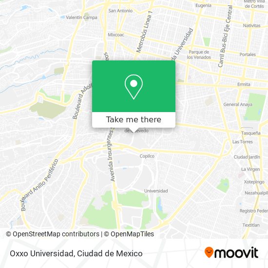 Oxxo Universidad map