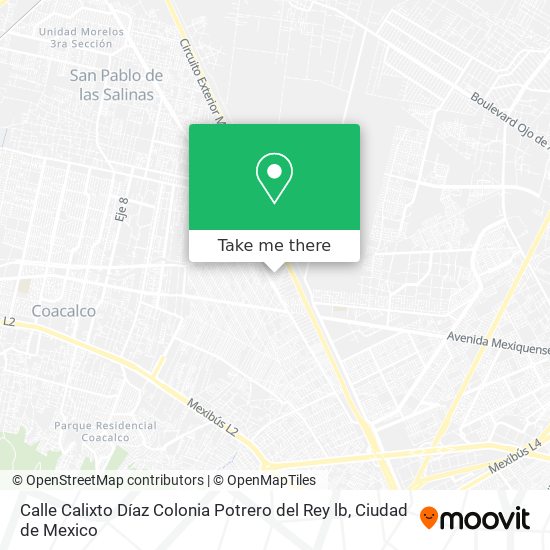 Calle Calixto Díaz Colonia Potrero del Rey lb map