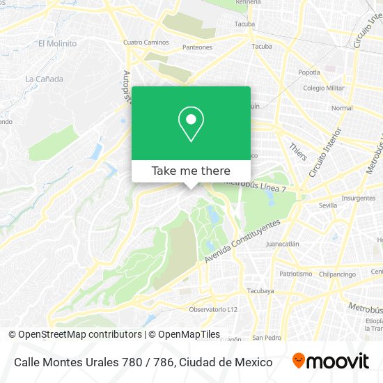 Mapa de Calle Montes Urales 780 / 786