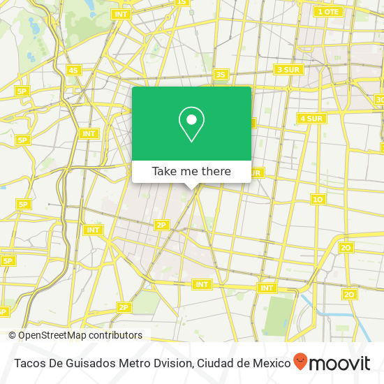 Tacos De Guisados Metro Dvision map
