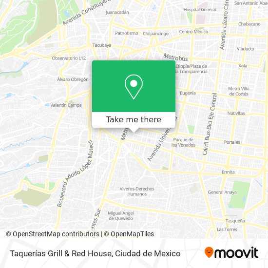 Mapa de Taquerías Grill & Red House