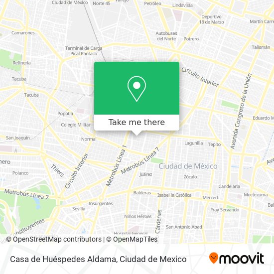 Casa de Huéspedes Aldama map