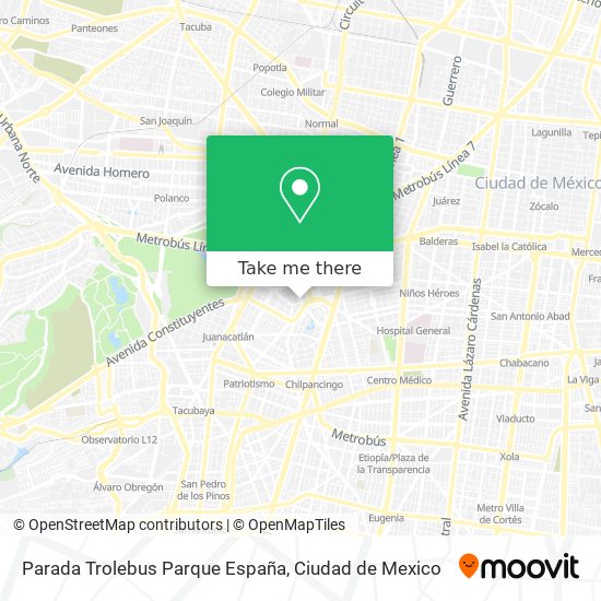 Mapa de Parada Trolebus Parque España